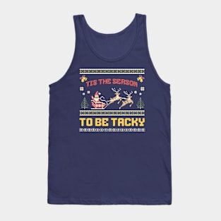 Tis The Season To be Tacky Funny Knitted Anti Christmas Tank Top